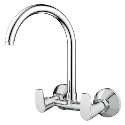 Sink Mixer Wall Mounted with Long Swinging Spout Chrome